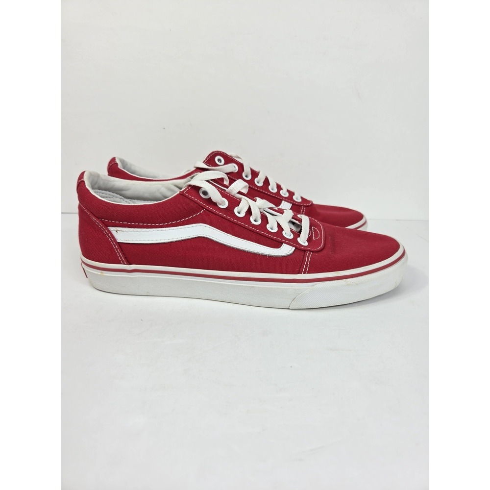 Vtg Y2k VANS Old Skool Red/White Low Top Lace-Up Casual Solid Sneakers Men 10 - Picture 2 of 9
